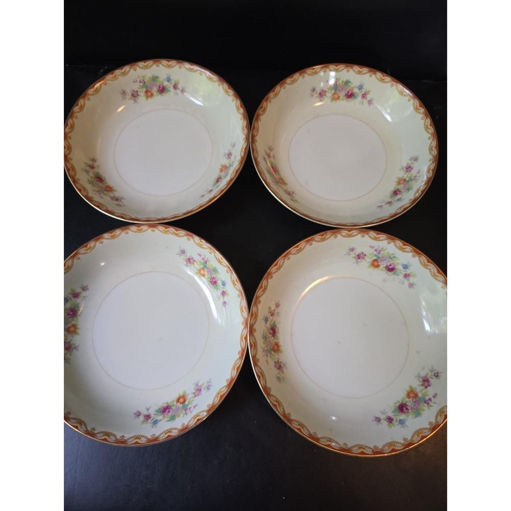 Set Of 4 Diamond China Roslyn 6-1/8" Diameter Fruit Berry Dessert Bowls Japan